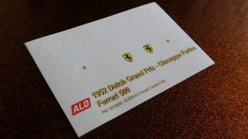 1952 DUTCH GP #4 FERRARI 500 GIUSEPPE FARINA 1:43 DECALS