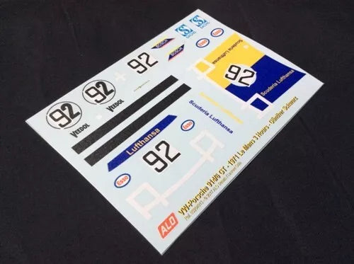1971 LE MANS 3 HOURS #92 VW-PORSCHE 914 GÜNTHER SCHWARZ 1:43, 1:32 DECALS