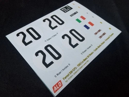 1963 LE MANS 24 HOURS #20 FERRARI 250 GTO CARLO MARIA ABATE/FERNAND TAVANO 1:43, 1:32, 1:24, 1:18 DECALS