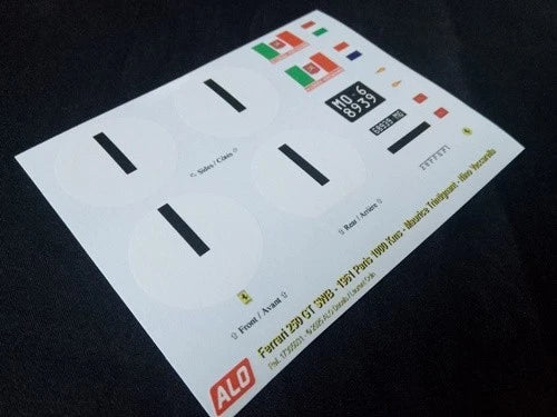 1961 PARIS 1000 KMS, MONTLHERY # 1 FERRARI 250 GT SWB MAURICE TRINTIGNANT/NINO VACCARELLA 1:43, 1:32, 1:24, 1:18 DECALS