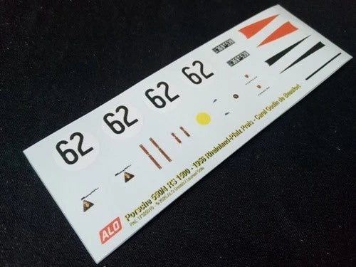 1956 RHEINLAND-PFALZ PREIS, NÜRBURGRING #62 PORSCHE 550 CAREL GODIN DE BEAUFORT 1:43 DECALS