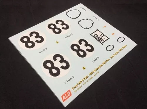 1964 NÜRBURGRING 1000 KMS #83 FERRARI 250 GTO/64 JEAN GUICHET/MIKE PARKES 1:43, 1:18 DECALS