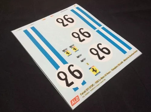 1966 LE MANS 24 HOURS #26 FERRARI 275 GTB GIAMPIERO BISCALDI/MICHEL DE BOURBON-PARME 1:43, 1:18 DECALS