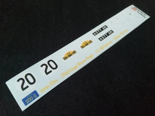 1960 LIEGE-ROME-LIEGE #20 LOTUS ELITE J.S. MCCARTNEY/ARTHUR ALFVOET 1:43 DECALS