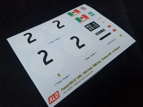 1961 PARIS 1000 KMS, MONTLHERY # 2 FERRARI 250 GT SWB GRAHAM HILL/JO BONNIER 1:43, 1:32, 1:24, 1:18 DECALS