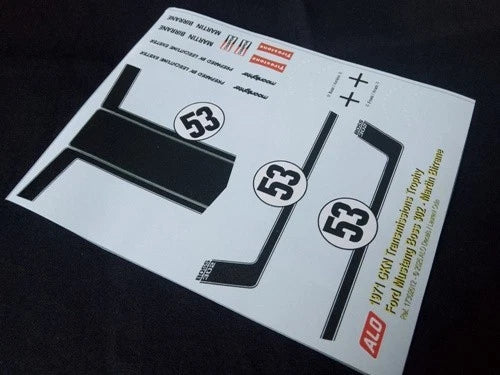 1971 INTERNATIONAL TROPHY, SILVERSTONE #53 FORD MUSTANG BOSS MARTIN BIRRANE 1:43, 1:24 DECALS