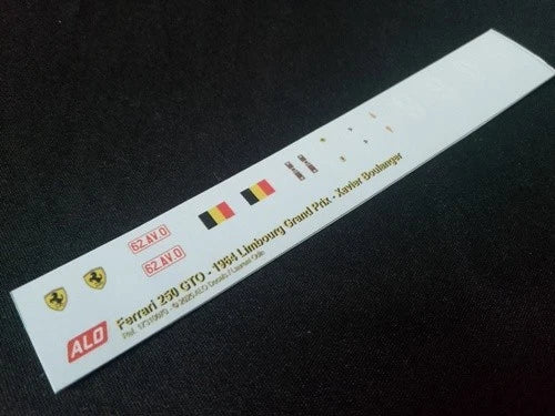 1964 LIMBOURG GRAND PRIX #9 FERRARI 250 GTO XAVIER BOULANGER 1:43, 1:32, 1:24, 1:18 DECALS