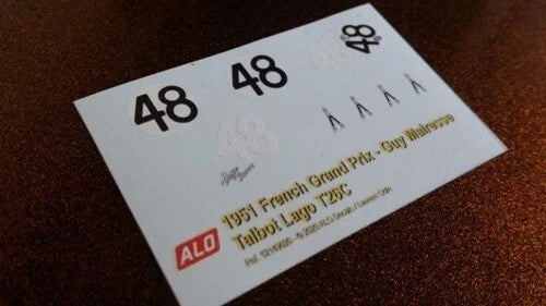 1951 FRENCH GP #48 TALBOT-LAGO T26C GUY MAIRESSE 1:43 DECALS