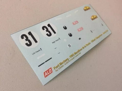 1965 MARATHON DE LA ROUTE #31 FORD MUSTANG GILBERT STAEPELAERE/JACKY ICKX 1:43, 1:32 DECALS