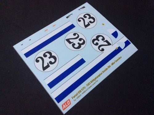 1963 BRIDGEHAMPTON DOUBLE 500 #23 FERRARI 250 GTO MIKE GAMMINO 1:43, 1:18 DECALS