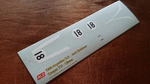 1960 ARGENTINE GP #18 COOPER T51 JACK BRABHAM 1:43 DECALS