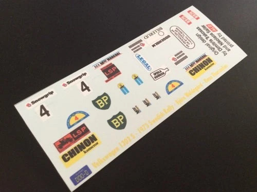 1973 SWEDISH RALLY #4 VOLKSWAGEN BEETLE BJORN WALDEGAARD/HANS THORSZELIUS 1:43 DECALS