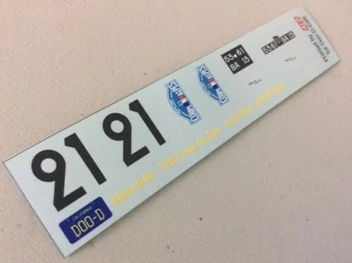 1960 COUPE DES ALPES #21 ALPINE A106 LUCIEN BLANC/MICHEL BILLARD 1:43, 1:32 DECALS