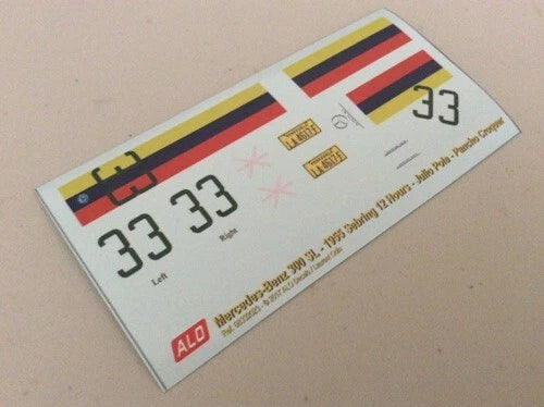 1955 SEBRING 12 HOURS #33 MERCEDES-BENZ 300SL JULIO POLA/PANCHO CROQUER 1:43, 1:32 DECALS