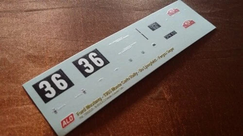 1965 RALLYE DI MONTE CARLO # 36 FORD MUSTANG BO LJUNGFELDT/FERGUS SAGER DECALCOMANIE 1:43