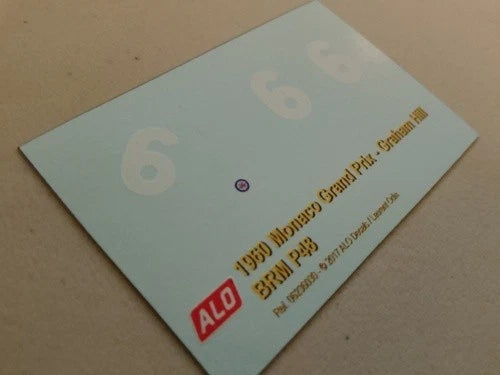 1960 MONACO GP # 6 BRM P48 GRAHAM HILL 1:43 DECALS