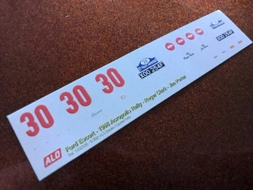 1968 ACROPOLIS RALLY #30 FORD ESCORT ROGER CLARK/JIM PORTER 1:43 DECALS