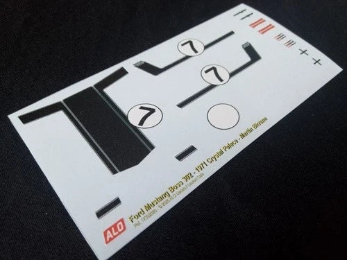 1971 CRYSTAL PALACE #7 FORD MUSTANG BOSS MARTIN BIRRANE 1:43, 1:24 DECALS