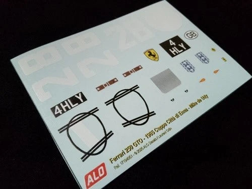 1965 COPPA CITTA DI ENNA #28 FERRARI 250 GTO MIKE DE UDY 1:43, 1:18 DECALS