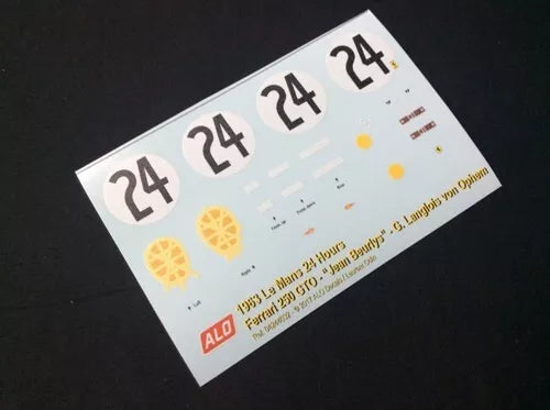 1963 LE MANS 24 HOURS #24 FERRARI 250 GTO JEAN BEURLYS/GERARD LANGLOIS VON OPHEM 1:24 DECALS