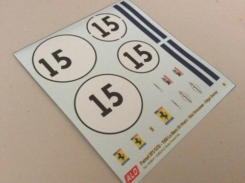 1968 LE MANS 24 HOURS #15 FERRARI 275 GTB BOB GROSSMAN/EDGAR BERNEY 1:43, 1:18 DECALS