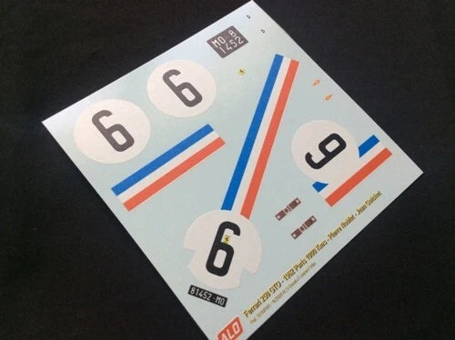 1962 PARIS 1000 KMS #6 FERRARI 250 GTO PIERRE NOBLET/JEAN GUICHET 1:43, 1:24, 1:18 DECALS