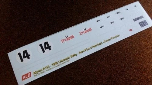 1966 LIMOUSIN RALLY #14 ALPINE A110 JEAN-PIERRE HANRIOUD/XAVIER FOUCHER 1:43 DECALS