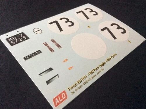 1962 PECO TROPHY, BRANDS HATCH #73 FERRARI 250 GTO MIKE PARKES 1:18 DECALS