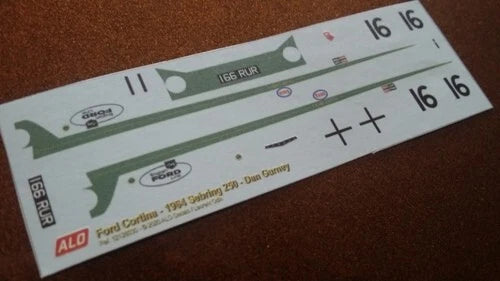 1964 SEBRING 3 HOURS #16 FORD CORTINA DAN GURNEY 1:43 DECALS