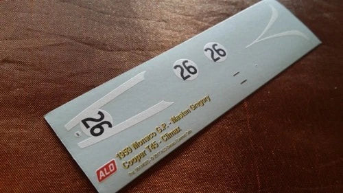 1959 MONACO GP #26 COOPER T51 MASTEN GREGORY 1:43 DECALS