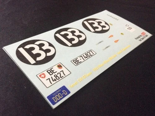 1965 OLLON-VILLARS HILLCLIMB #133 FERRARI 250 GT LUSSO DANIEL SIEBENMANN 1:18 DECALS