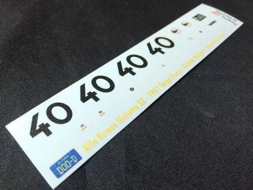 1961 TARGA FLORIO #40 ALFA ROMEO GIULIETTA SZ GIANNI BULGARI/MAURIZIO GRANA 1:43 DECALS