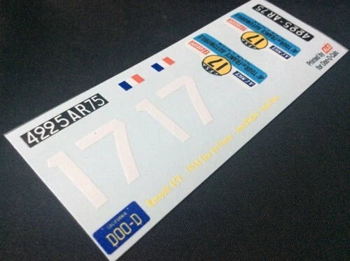 1954 TOUR DE FRANCE #17 RENAULT 4CV JEAN REDELE/LOUIS PONS 1:43, 1:18 DECALS