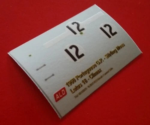 1960 PORTUGUESE GP #12 LOTUS 18 STIRLING MOSS 1:43 DECALS