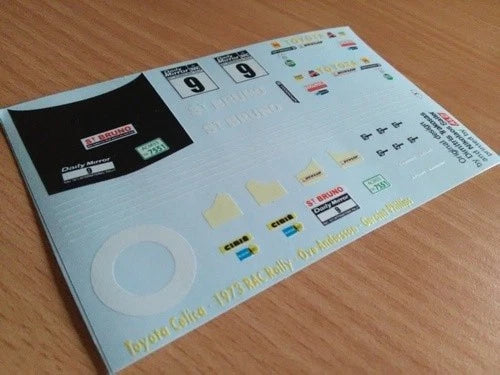 1973 RAC RALLY #9 TOYOTA CELICA OVE ANDERSSON/GERAINT PHILLIPS 1:43 DECALS