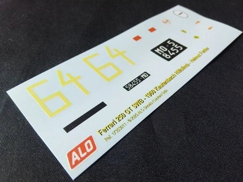 1960 KAUTENBACH #64 FERRARI 250 GT SWB HELMUT FELDER 1:43, 1:32, 1:24, 1:18 DECALS