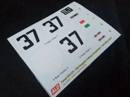 1963 FREIBURG-SCHAUINSLAND #37 FERRARI 250 GTO CARLO MARIA ABATE 1:43, 1:32, 1:24, 1:18 DECALS