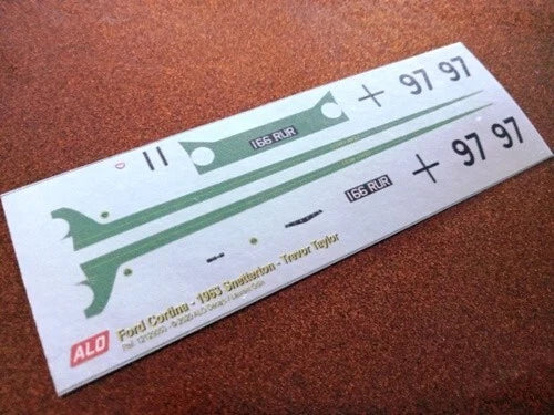 1963 SNETTERTON #97 FORD CORTINA TREVOR TAYLOR 1:43 DECALS