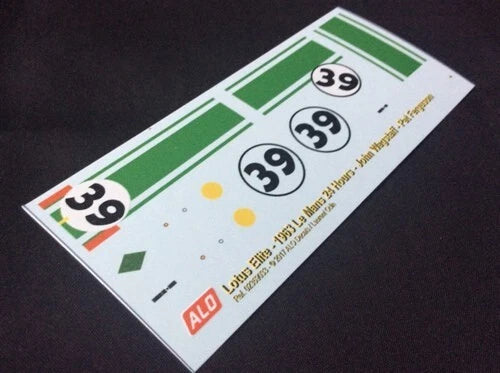 1963 LE MANS 24 HOURS #39 LOTUS ELITE JOHN WAGSTAFF/PAT FERGUSON 1:43, 1:32 DECALS