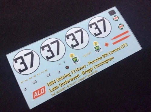 1964 SEBRING 12 HOURS #37 PORSCHE 904 LAKE UNDERWOOD/BRIGGS CUNNINGHAM 1:43, 1:24 DECALS