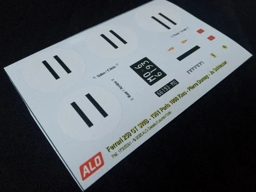 1961 PARIS 1000 KMS, MONTLHERY #11 FERRARI 250 GT SWB PIERRE DUMAY/JO SCHLESSER 1:43, 1:32, 1:24, 1:18 DECALS