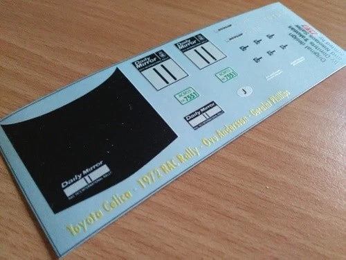 1972 RAC RALLY #11 TOYOTA CELICA OVE ANDERSSON/GERAINT PHILLIPS 1:43 DECALS