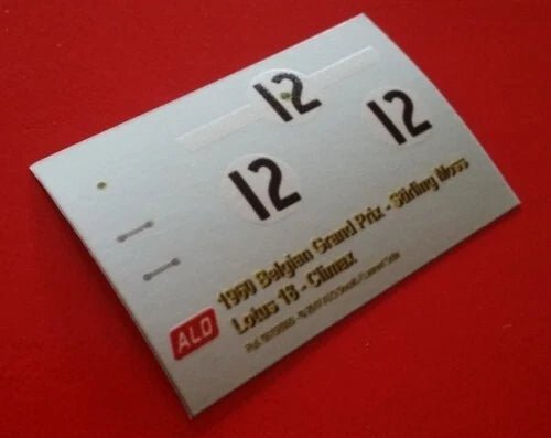 1960 BELGIAN GP #12 LOTUS 18 STIRLING MOSS 1:43 DECALS