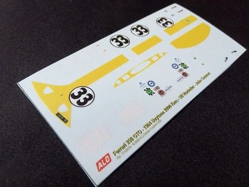 1964 DAYTONA 2000 KMS #33 FERRARI 250 GTO ULF NORINDER/JOHN CANNON 1:43 DECALS