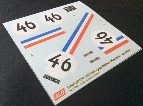 1963 NÜRBURGRING 1000 KMS #46 FERRARI 250 GTO PIERRE NOBLET/JEAN GUICHET 1:18 DECALS