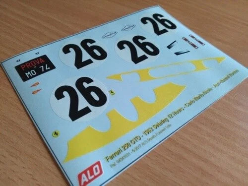 1963 SEBRING 12 HOURS #26 FERRARI 250 GTO CARLO MARIA ABATE/JUAN-MANUEL BORDEU 1:43, 1:18 DECALS
